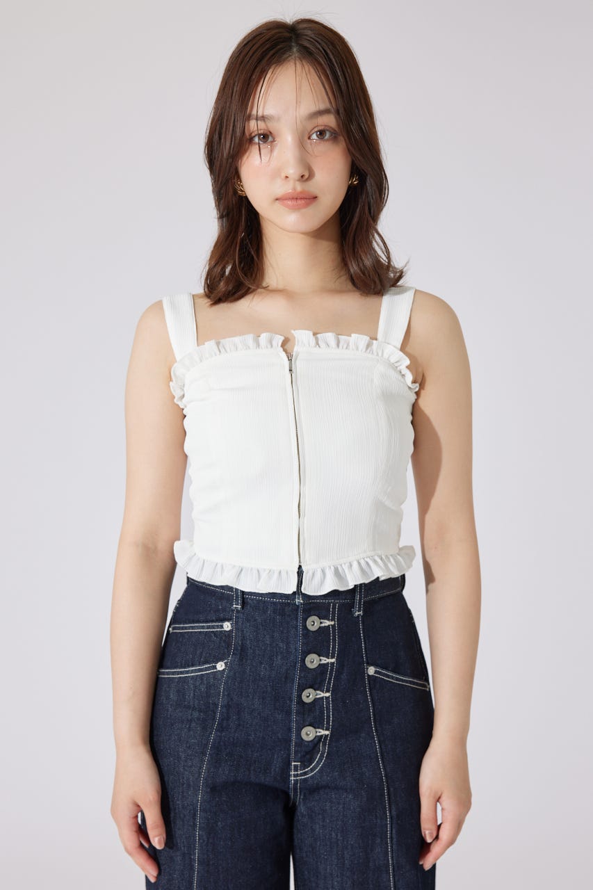 【AKB48 千葉恵里さん着用】2WAYペプラムビスチェトップス WHT S