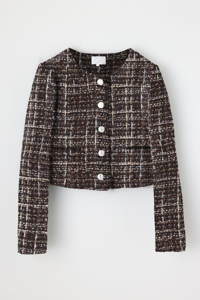2WAYツイードショートジャケット BRN S