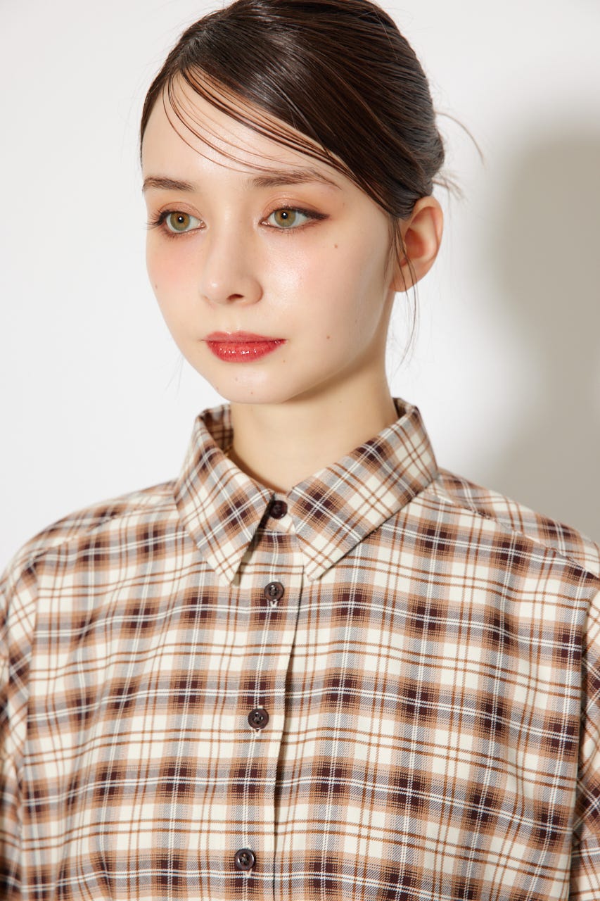 SET販売【rienda】フロントショートチェックシャツ rienda | フロントショートチェックシャツ (シャツ・ブラウス