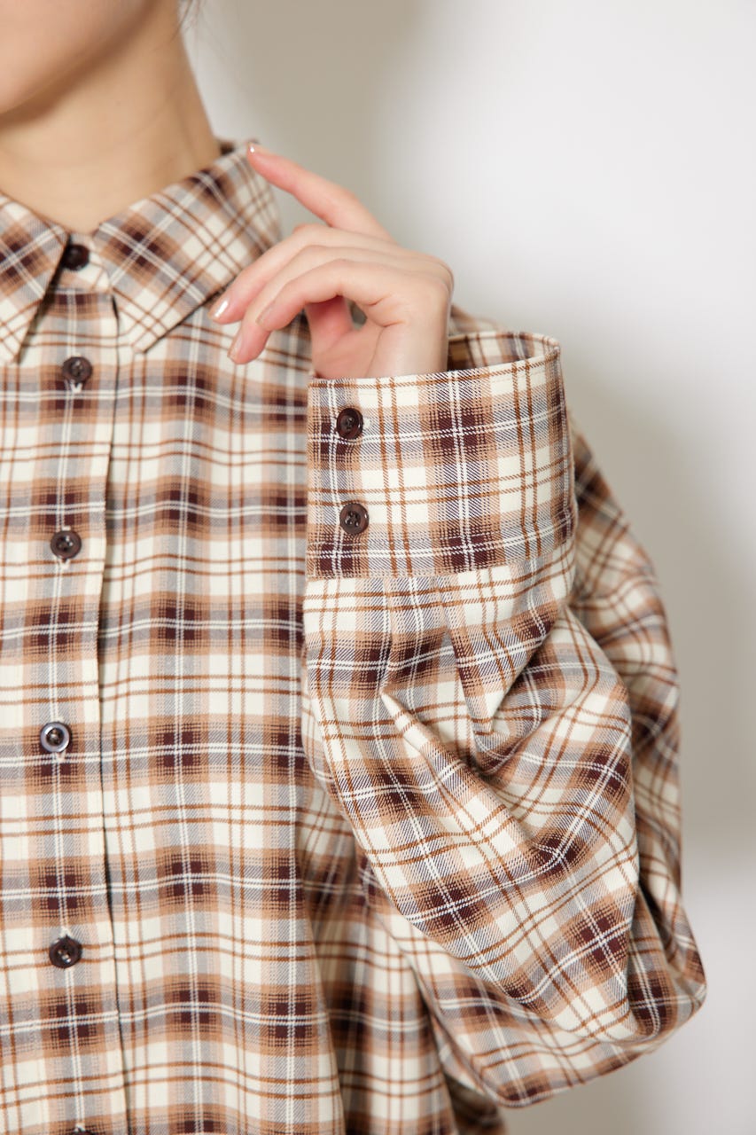 SET販売【rienda】フロントショートチェックシャツ rienda | フロントショートチェックシャツ (シャツ・ブラウス