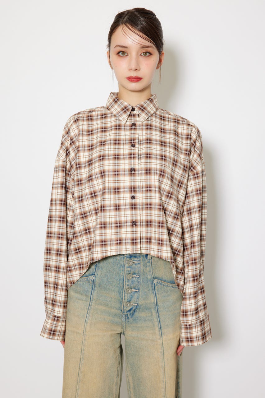 SET販売【rienda】フロントショートチェックシャツ rienda | フロントショートチェックシャツ (シャツ・ブラウス