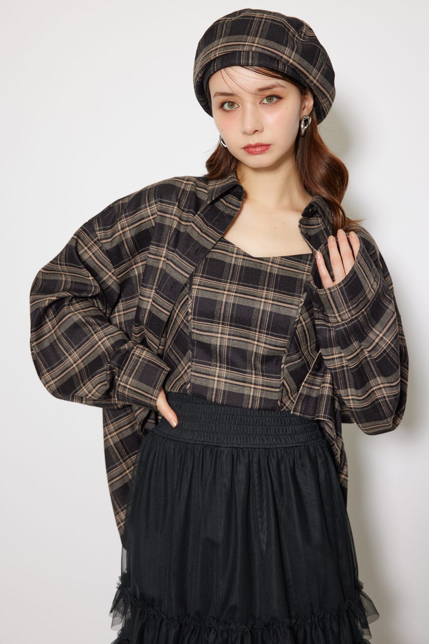 SET販売【rienda】フロントショートチェックシャツ rienda | フロントショートチェックシャツ (シャツ・ブラウス