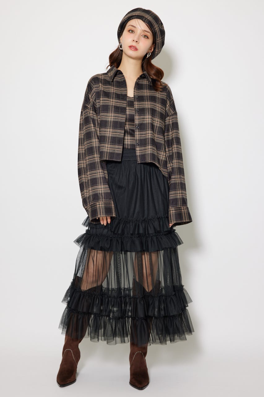 SET販売【rienda】フロントショートチェックシャツ rienda | フロントショートチェックシャツ (シャツ・ブラウス