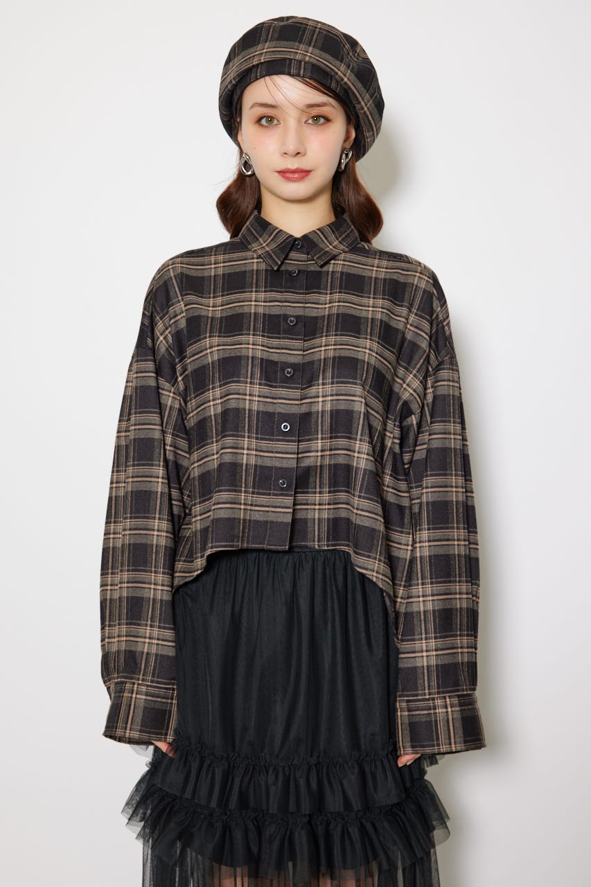 SET販売【rienda】フロントショートチェックシャツ rienda | フロントショートチェックシャツ (シャツ・ブラウス