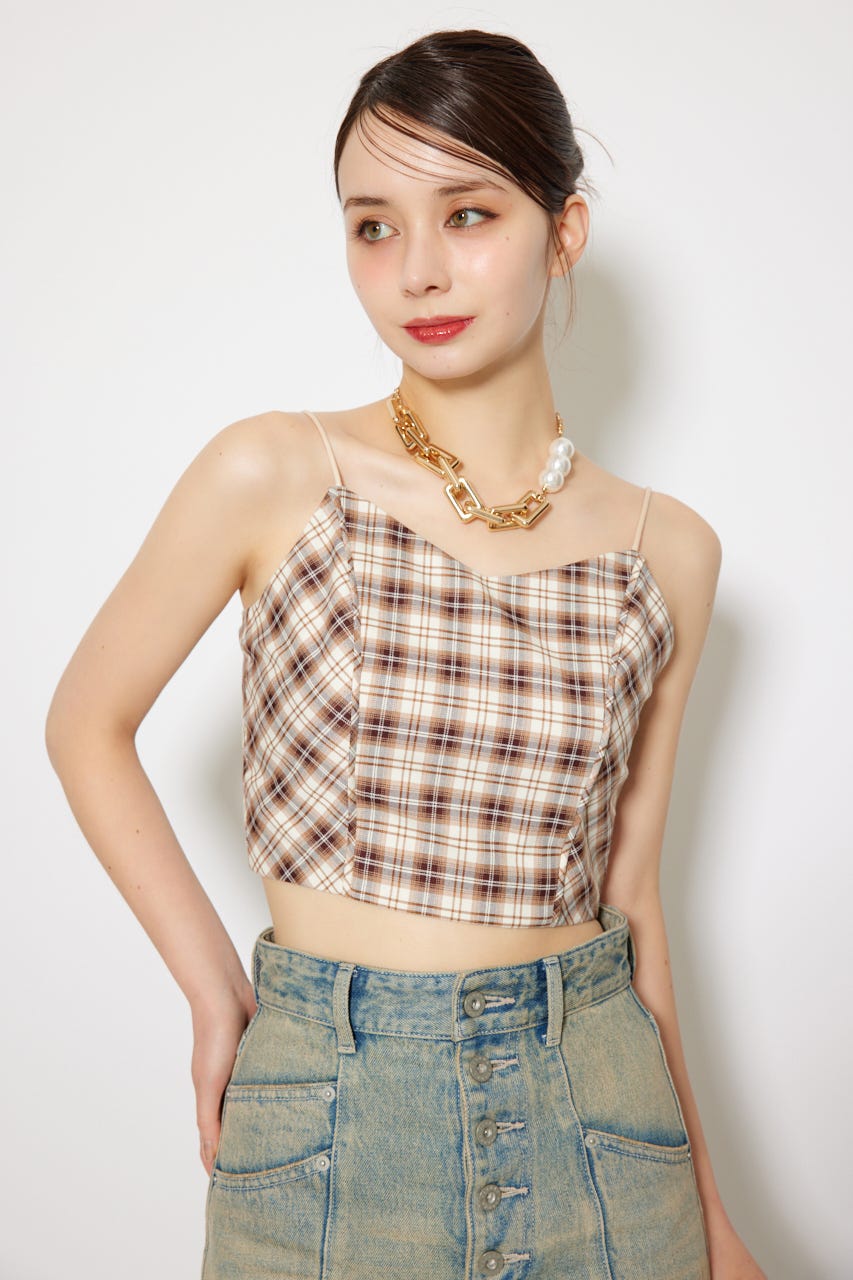 チェックビスチェ BEG FREE