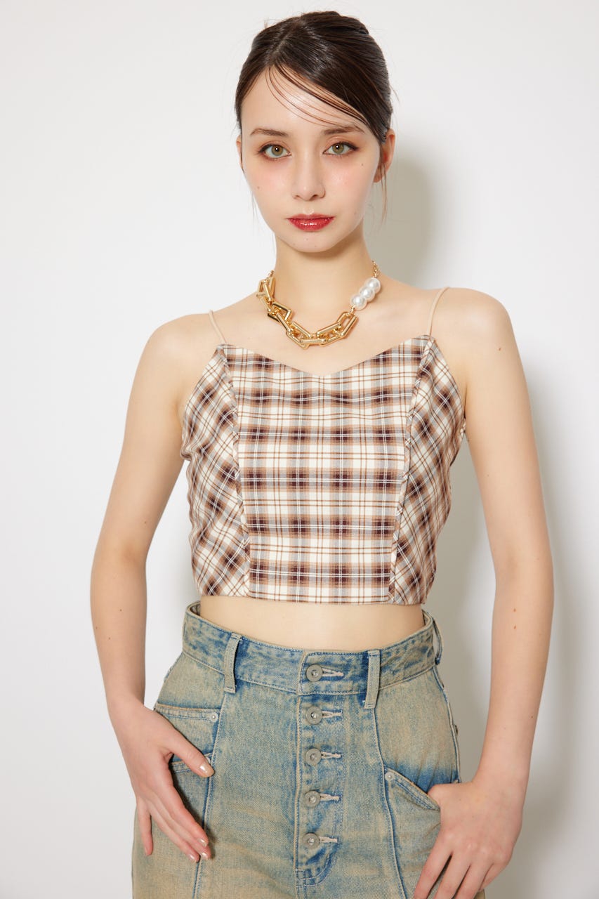 チェックビスチェ BEG FREE