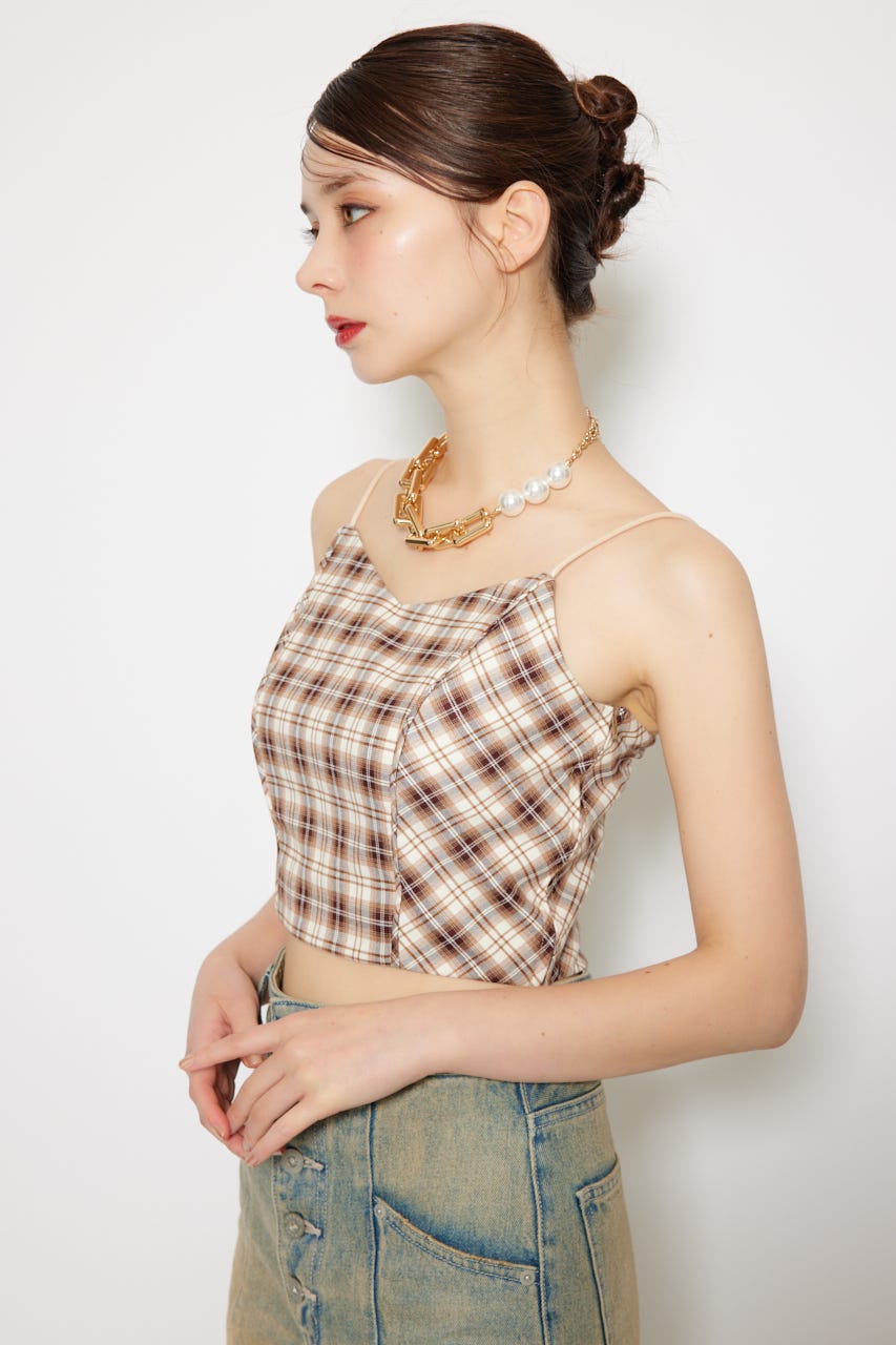 チェックビスチェ BEG FREE