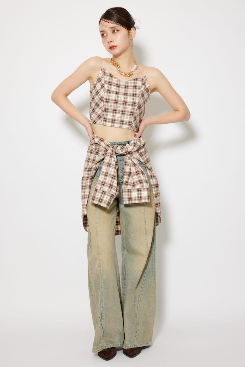 チェックビスチェ BEG FREE