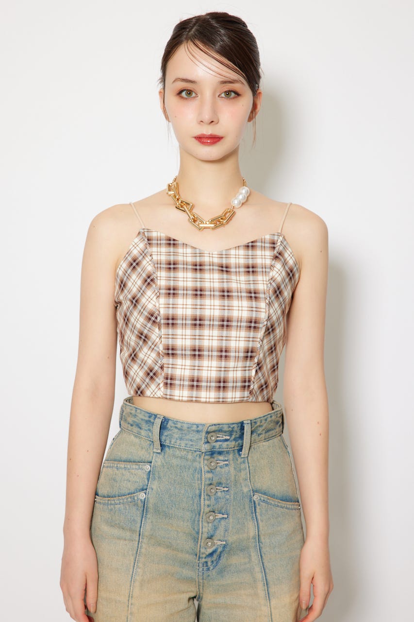 チェックビスチェ BEG FREE