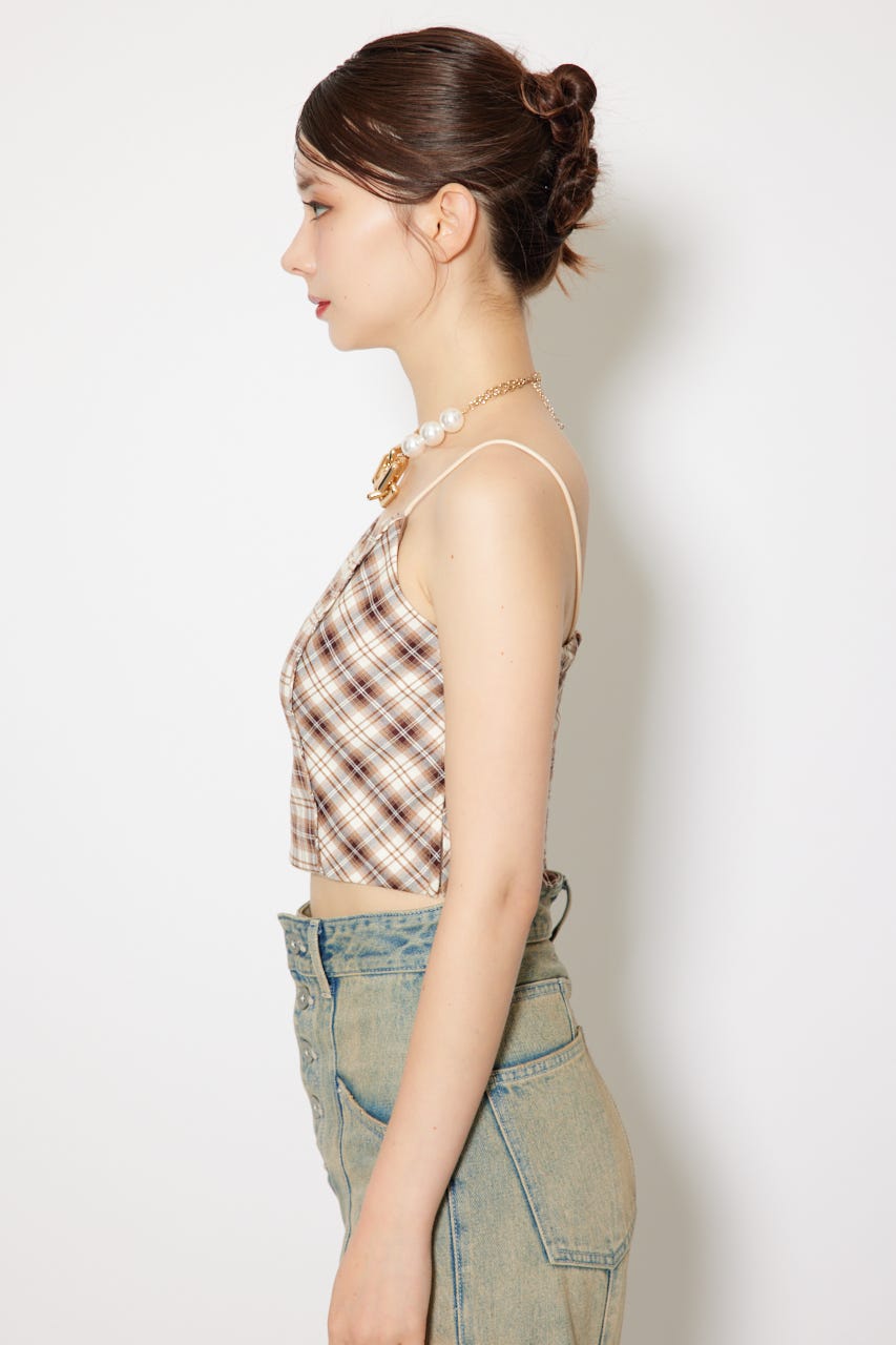 チェックビスチェ BEG FREE