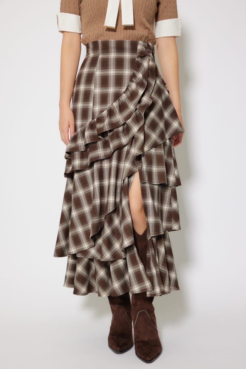 タグ付未使用　ドルチェアンドガッバーナ　スカート　チェック　マーメイド　ブラウン タグ付未使用 ドルチェアンドガッバーナ スカート チェック