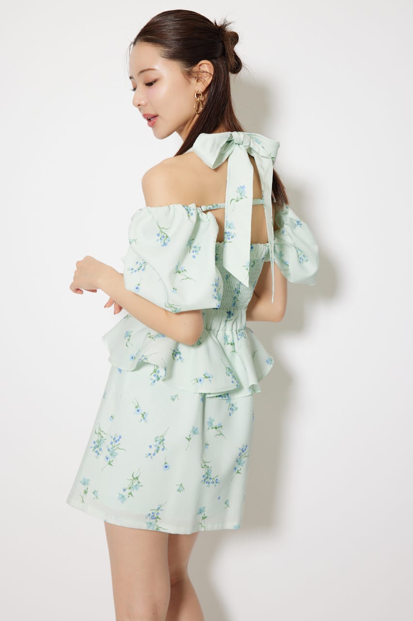 【AKB48 千葉恵里さん着用】2WAYオフショルベアワンピース L/BLU M