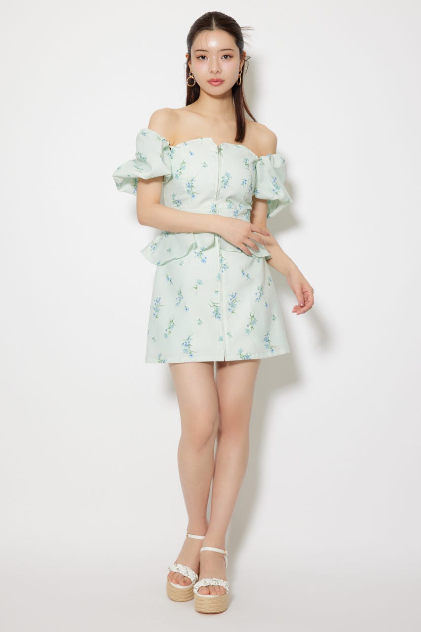 【AKB48 千葉恵里さん着用】2WAYオフショルベアワンピース L/BLU M