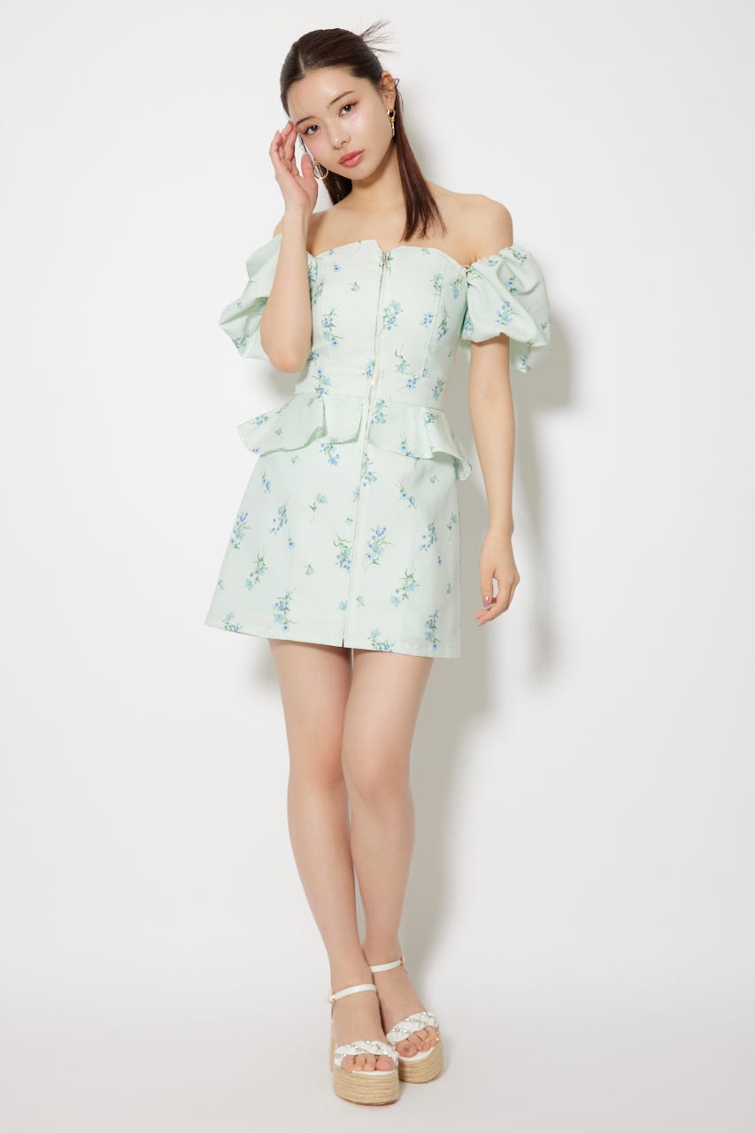 【AKB48 千葉恵里さん着用】2WAYオフショルベアワンピース L/BLU M