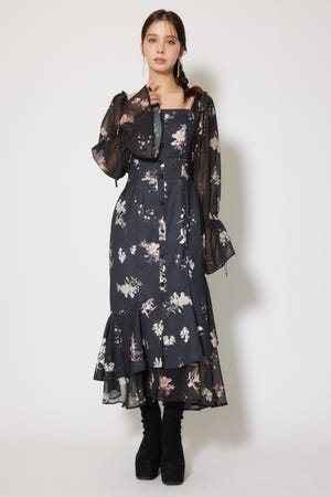 ビスチェパターンアシンンメトリーマーメイドワンピース