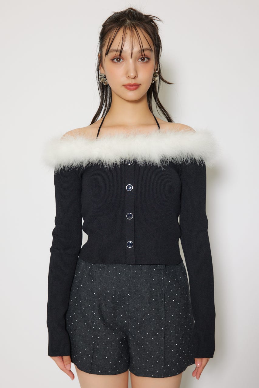 エッセンス・オブ・エッセイ 上下 rienda | many wayフェザーオフショルニットトップス (ニット