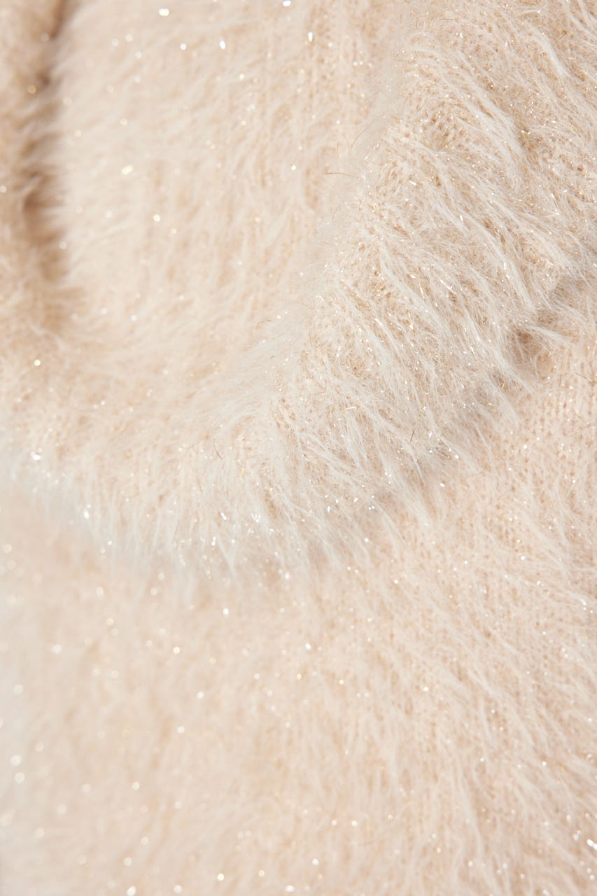 2WAYファーライクジャガードニットトップス BEG FREE