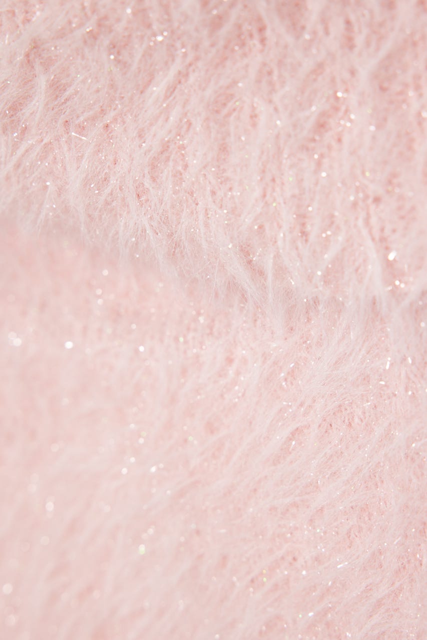 2WAYファーライクジャガードニットトップス PNK FREE