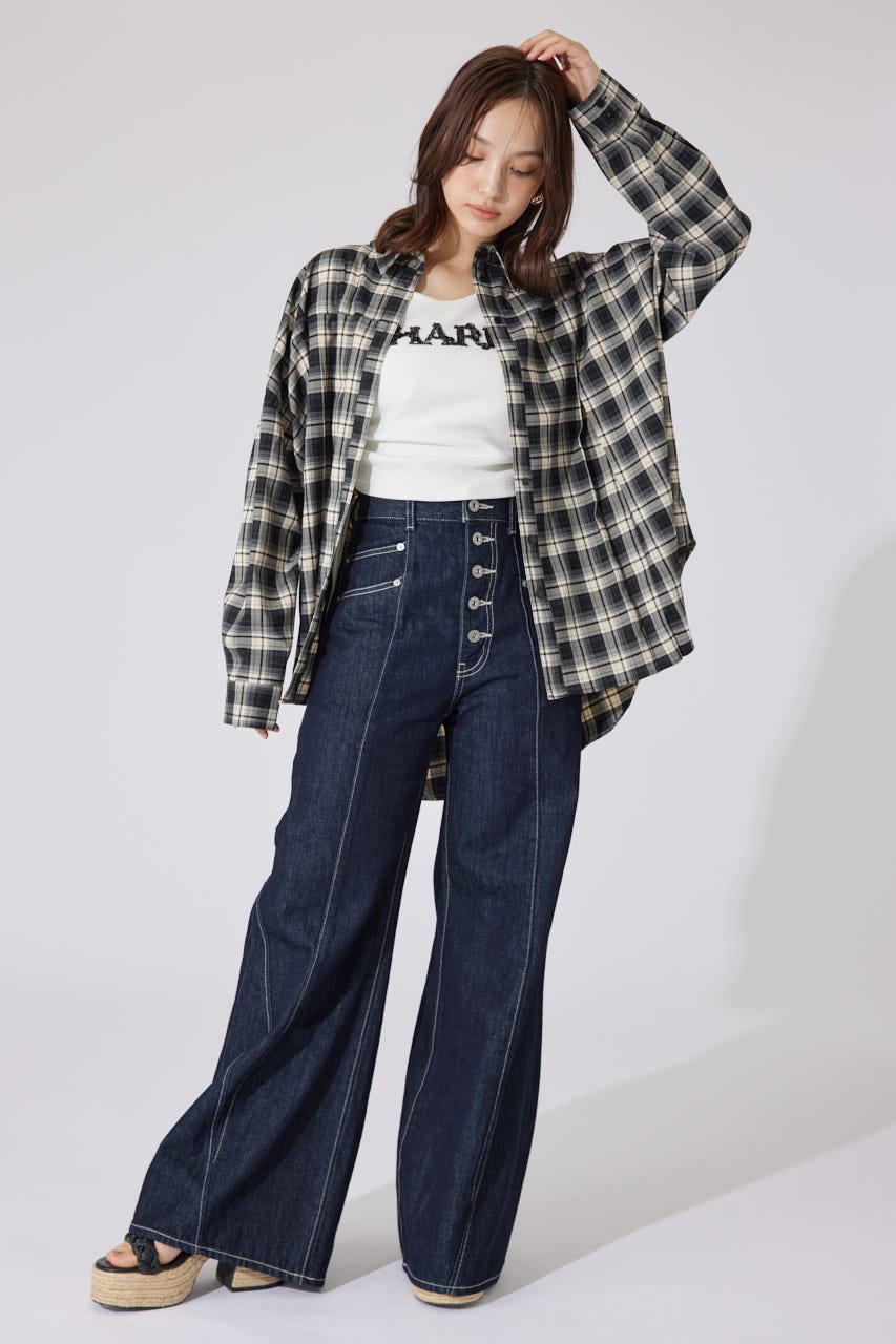 【AKB48 千葉恵里さん着用】オーバールーズシャツトップス BLK FREE