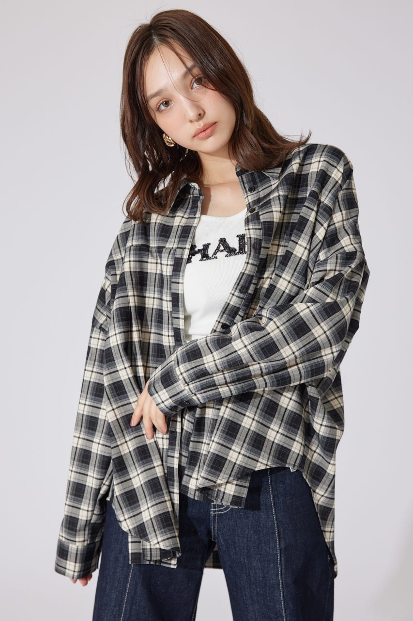 【AKB48 千葉恵里さん着用】オーバールーズシャツトップス BLK FREE