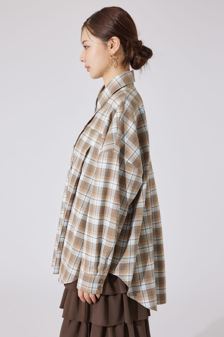 ブラウス シャツ 「AKB48 千葉恵里さん着用」オーバールーズシャツトップス 秋服 レディース rienda | 【AKB48 千葉恵里さん着用】オーバールーズシャツ