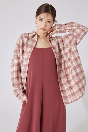 ブラウス シャツ 「AKB48 千葉恵里さん着用」オーバールーズシャツトップス 秋服 レディース rienda | 【AKB48 千葉恵里さん着用】オーバールーズシャツ