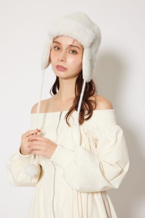 フェイクファー2WAYパイロット帽子