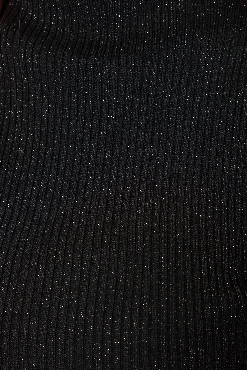 サムホール付きウォッシャブルハイネックニットトップス BLK S