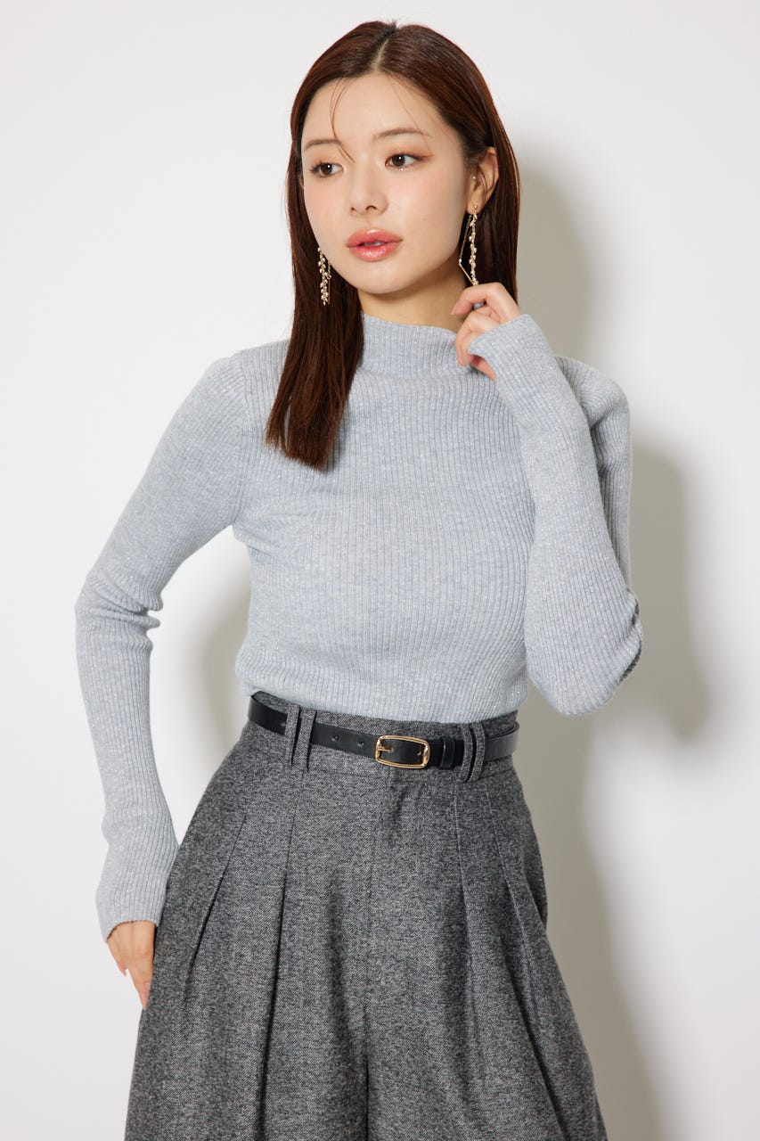 サムホール付きウォッシャブルハイネックニットトップス T.GRY M