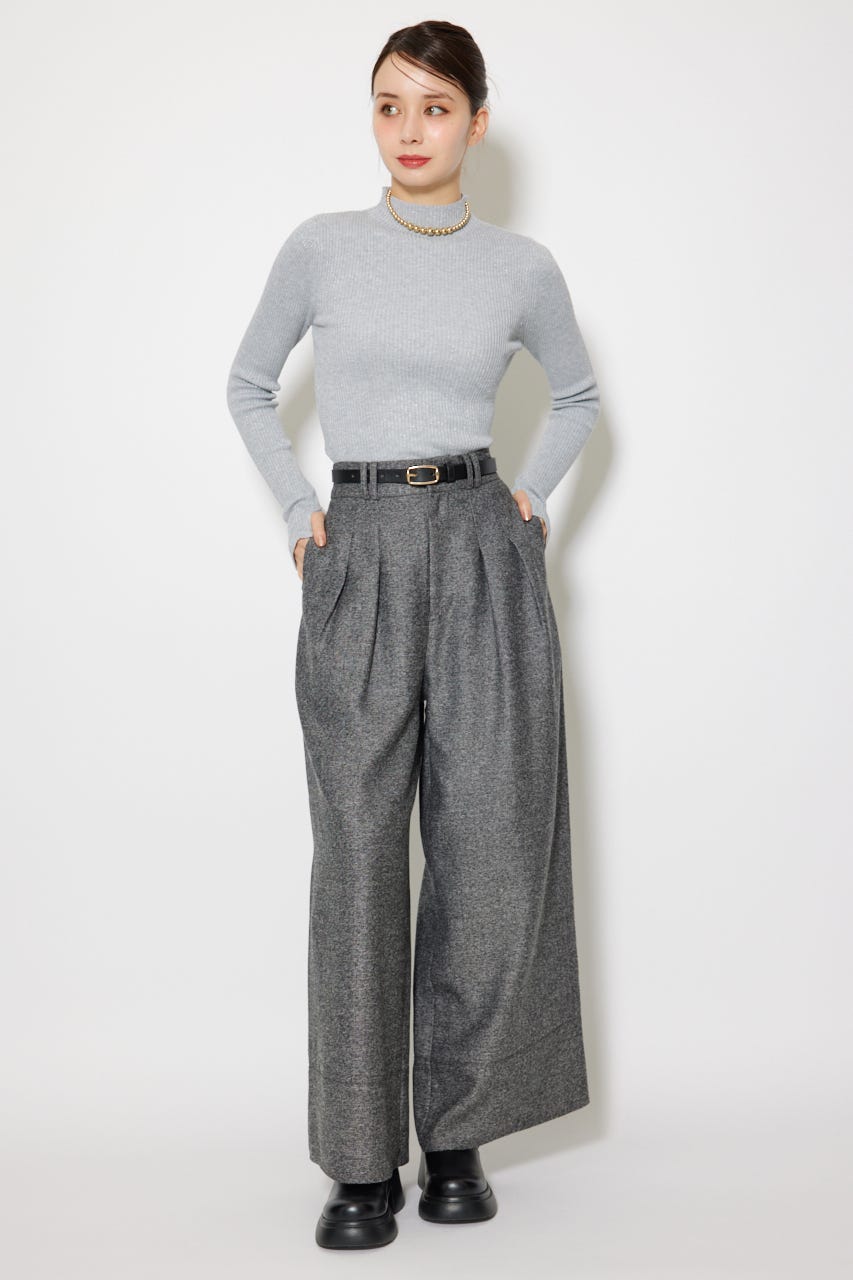 サムホール付きウォッシャブルハイネックニットトップス T.GRY M