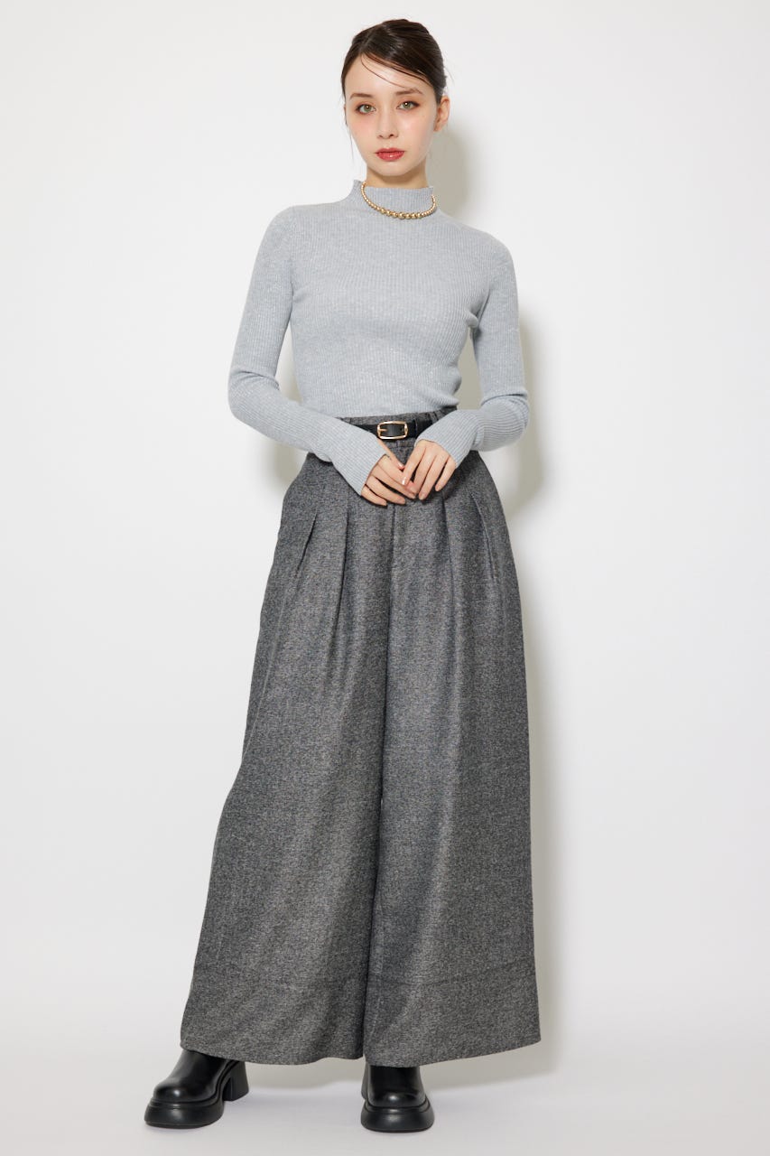 サムホール付きウォッシャブルハイネックニットトップス T.GRY M
