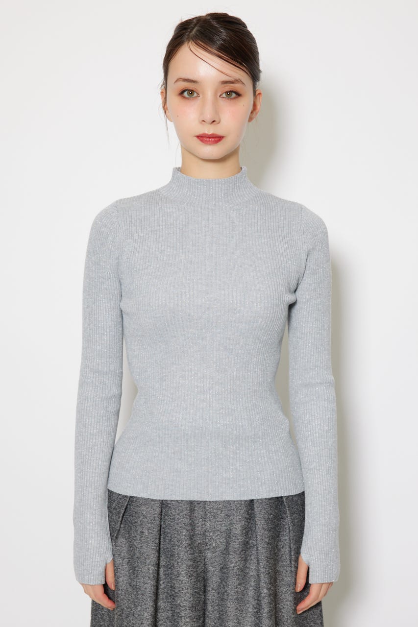 サムホール付きウォッシャブルハイネックニットトップス T.GRY M