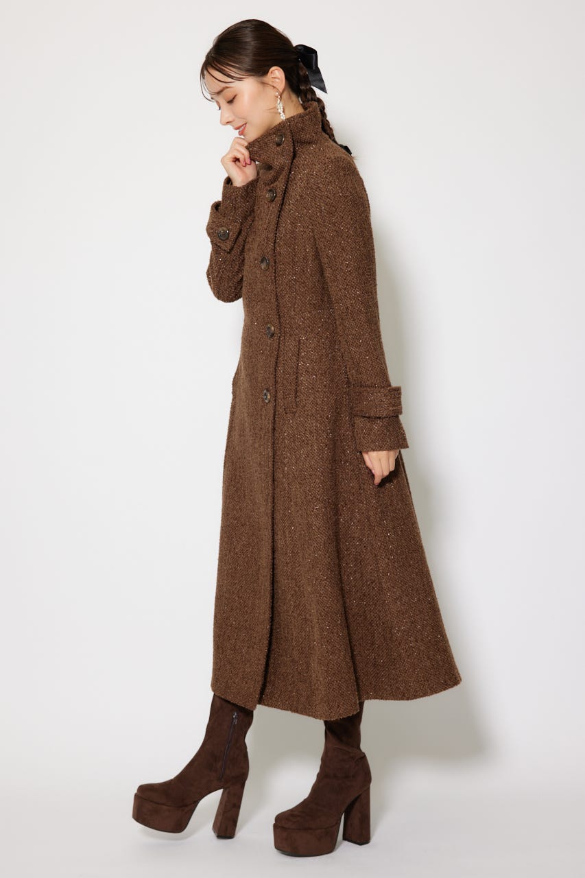 オーバーネックシンデレララインコート rienda オーバーネックシンデレララインコート PNK