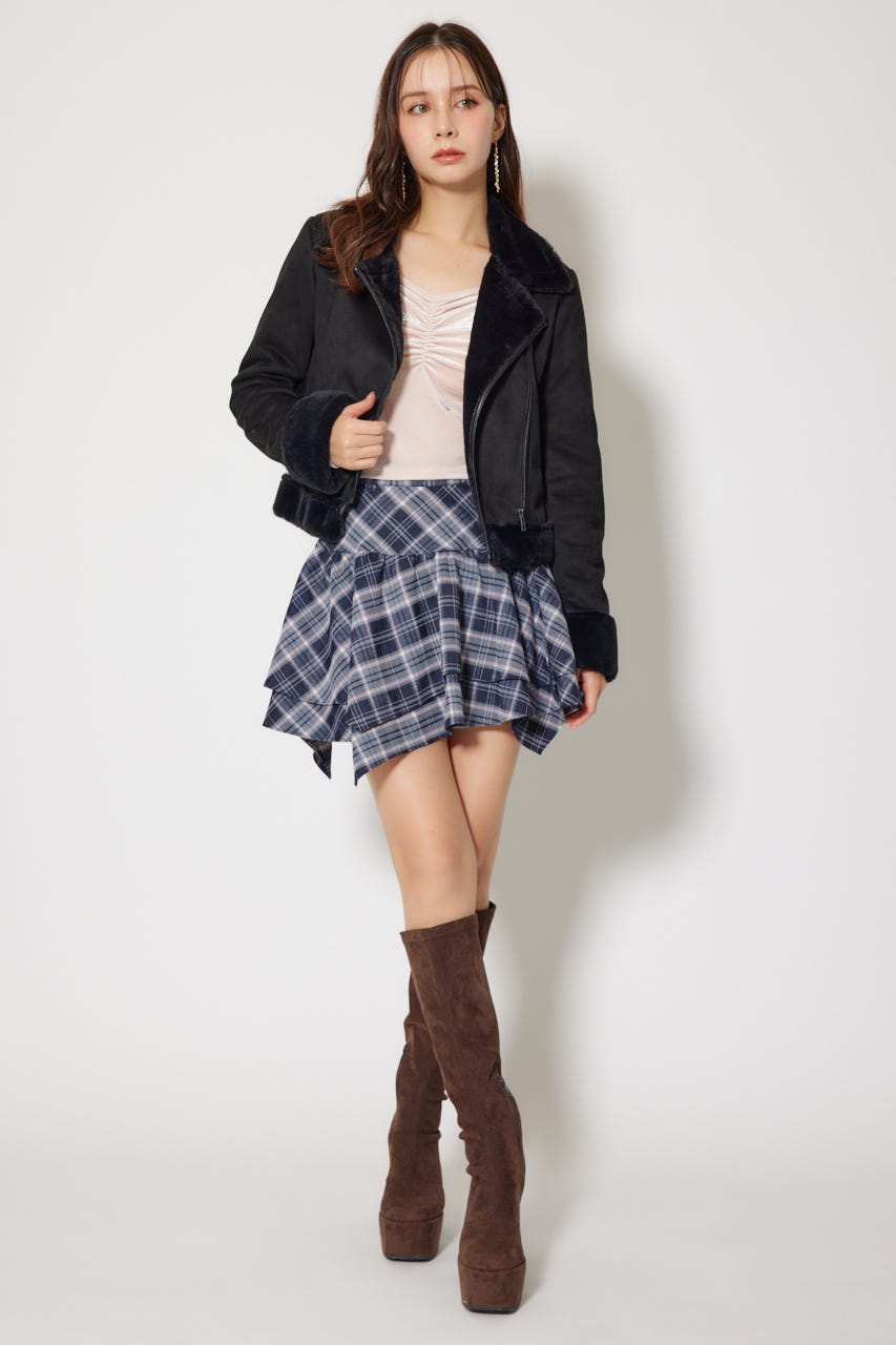 rienda | 25AWフェイクスエードムートンライダースジャケット