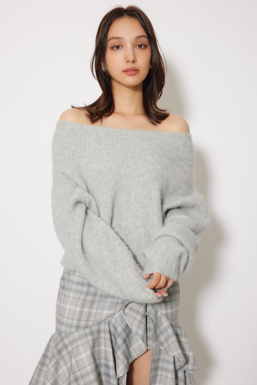 rienda | 【先行予約特典対象商品】オフショルニットトップス