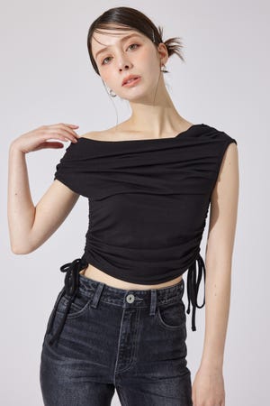 rienda オフショルトップス&デニムパンツ rienda | 【先行予約特典対象商品】オフショルニットトップス