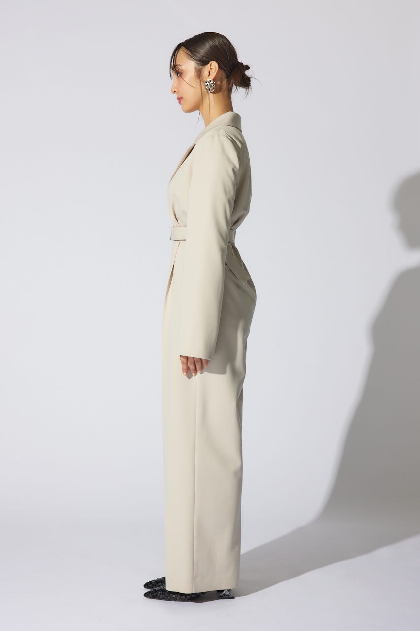 【岡崎紗絵さん着用アイテム】テーラードデザインロンパース BEG M