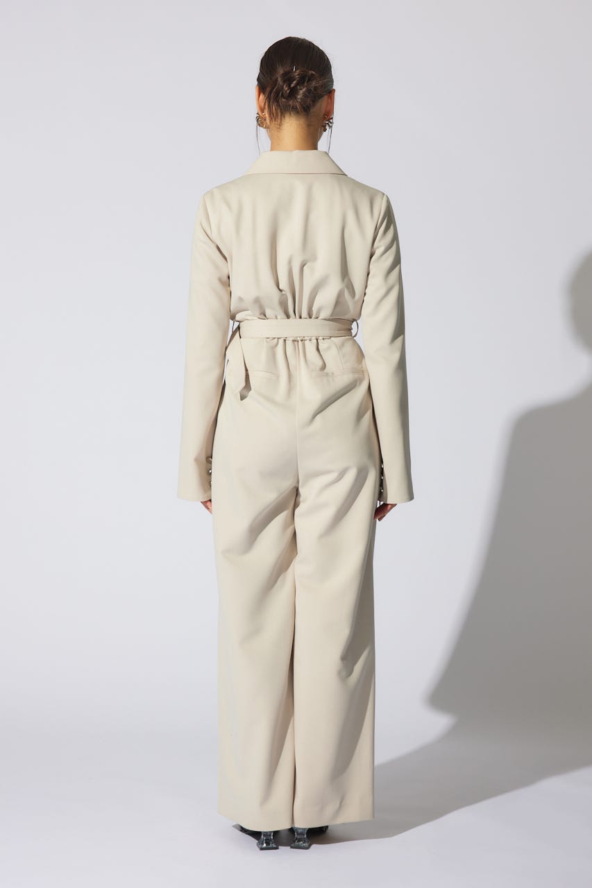 【岡崎紗絵さん着用アイテム】テーラードデザインロンパース BEG M