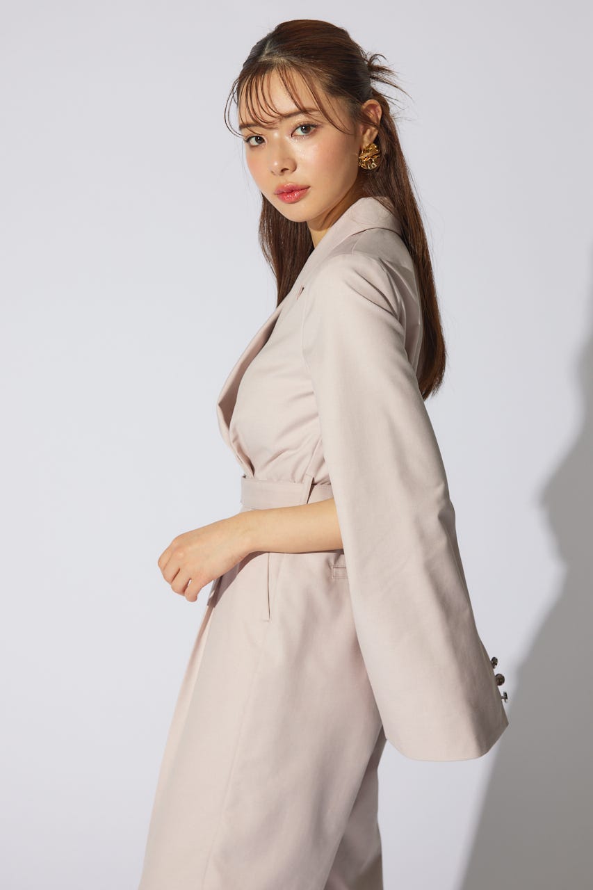 【岡崎紗絵さん着用アイテム】テーラードデザインロンパース PNK S