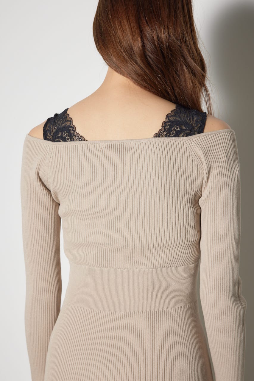 レースドッキングワンピース BEG FREE