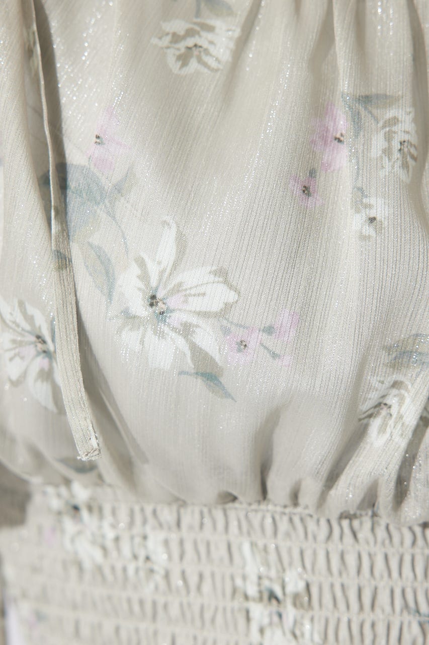 パフスリーブシャーリングブラウス BEG M