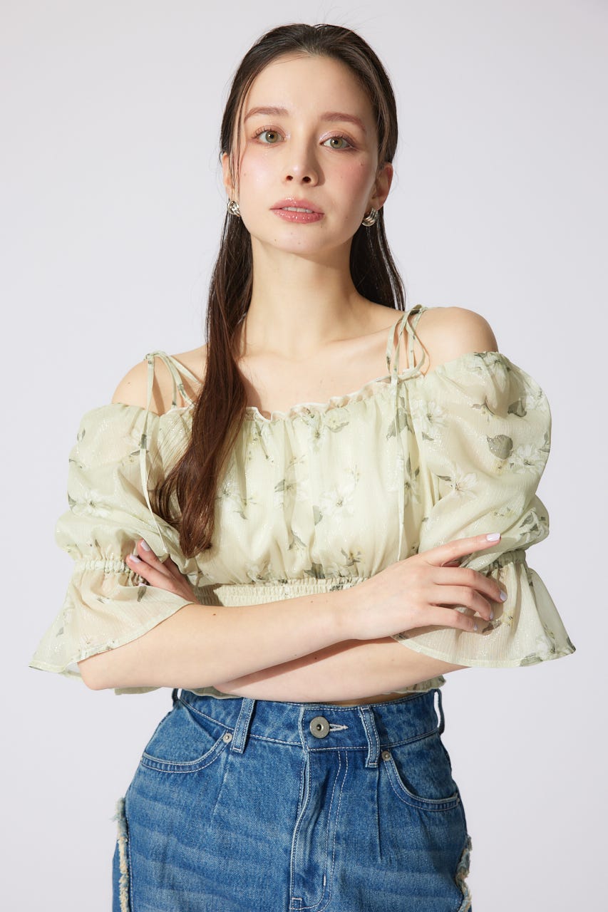 パフスリーブシャーリングブラウス L/YEL M