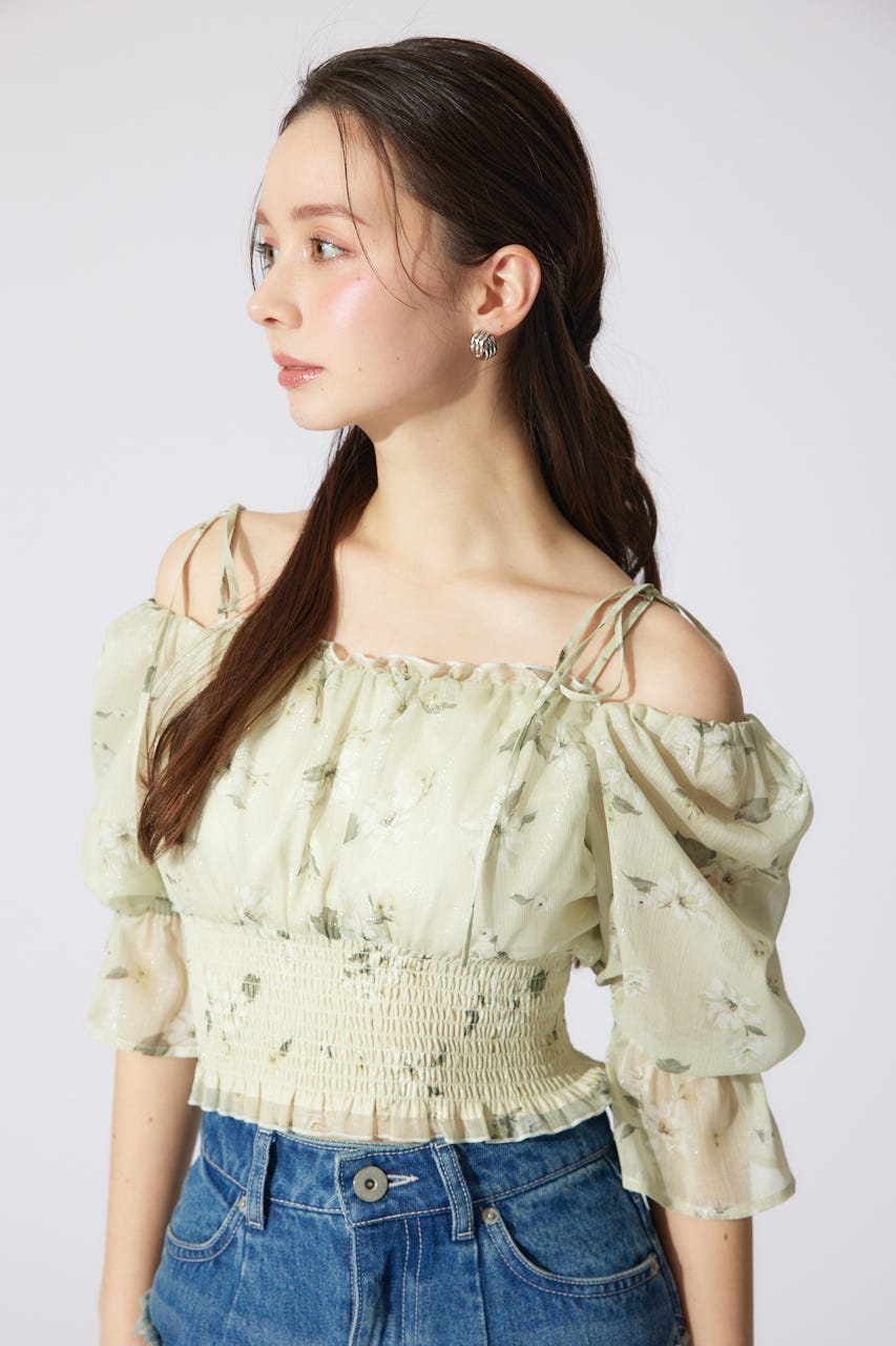 パフスリーブシャーリングブラウス L/YEL M