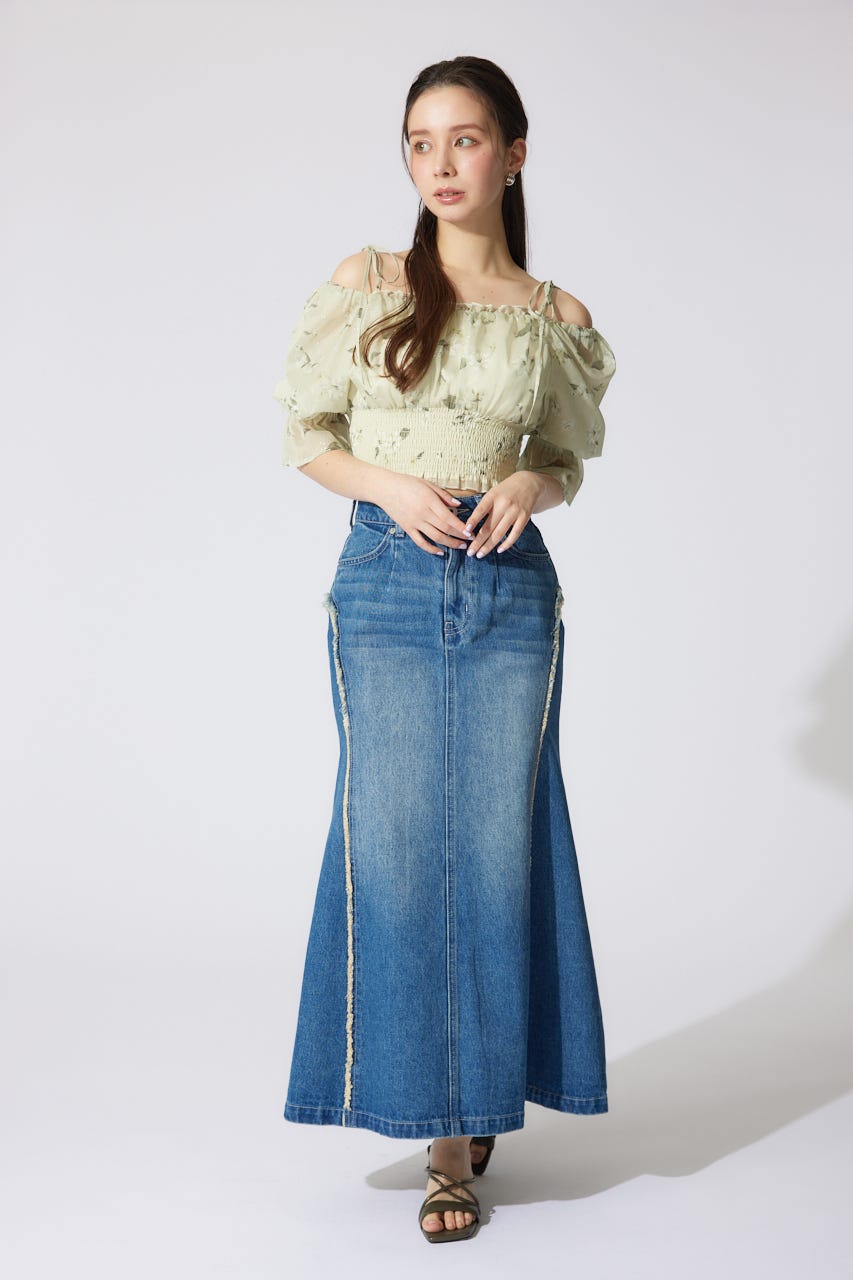 パフスリーブシャーリングブラウス L/YEL M