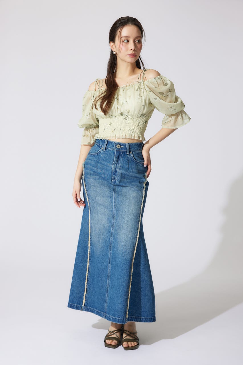 パフスリーブシャーリングブラウス L/YEL M