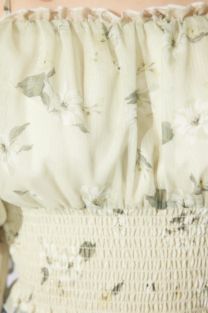 パフスリーブシャーリングブラウス L/YEL M