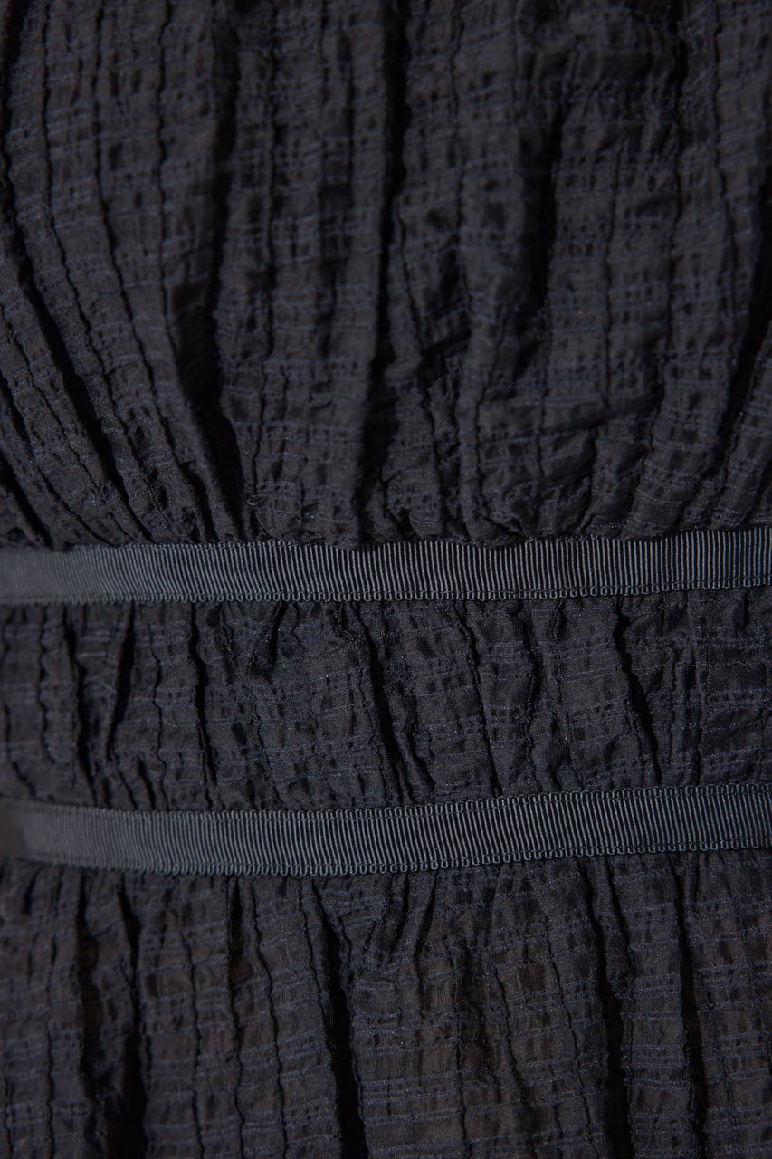 フリルギャザートップス BLK M