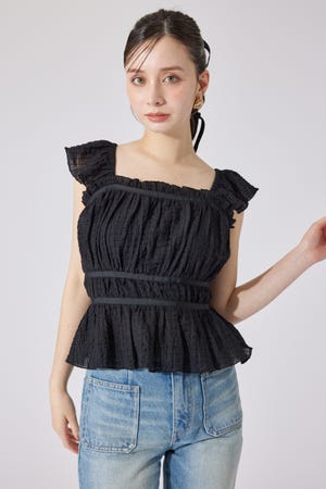 rienda リエンダ　長袖　Black シフォン　フリル　キレイめ　トップス 公式】riendaのトップス(シャツ・ブラウス)検索ページ
