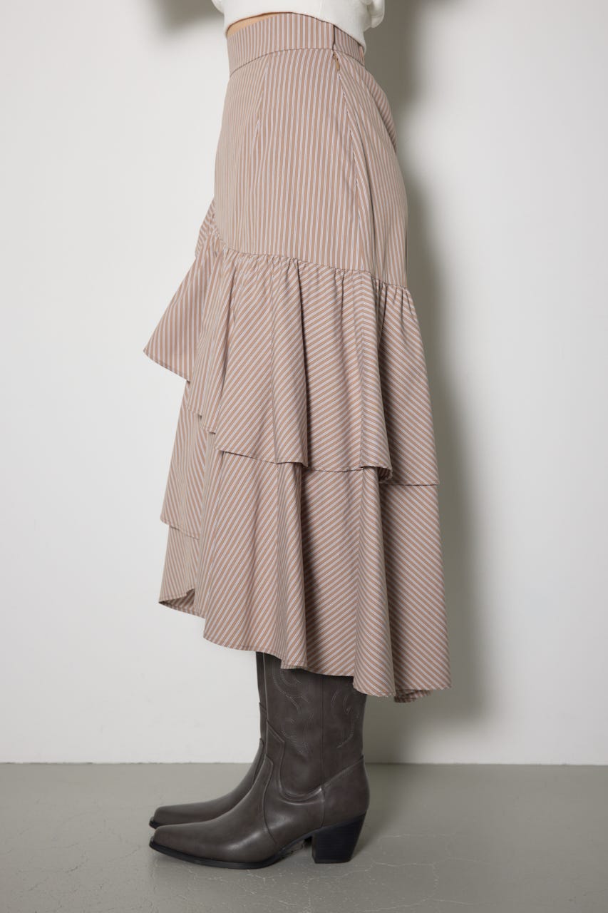 ボリュームティアードスカート 柄BEG S