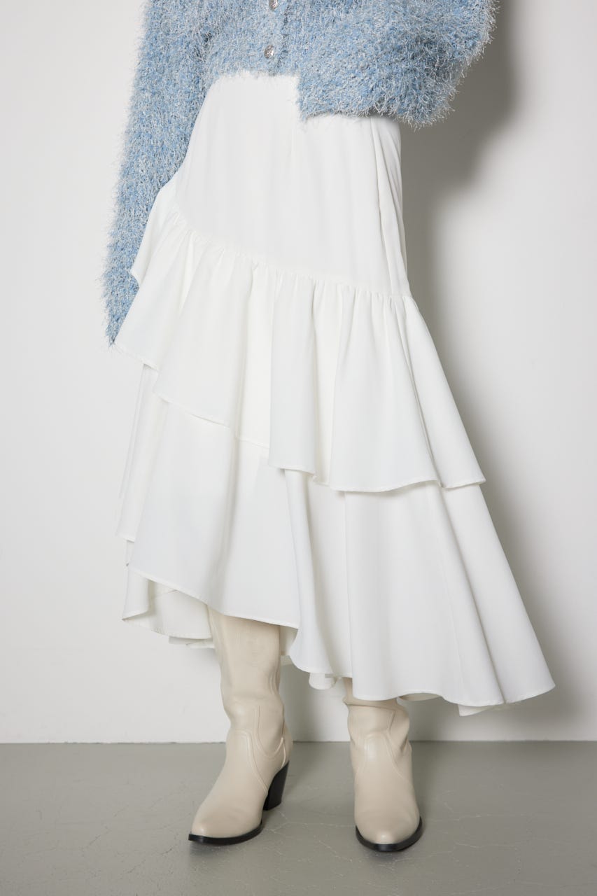 ボリュームティアードスカート WHT M